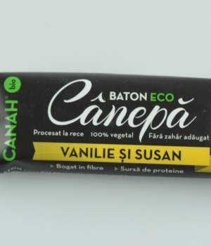 Baton canepa cu vanilie si susan negru Canah