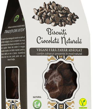 Biscuiti vegani fara zahar cu ciocolata naturala150gr